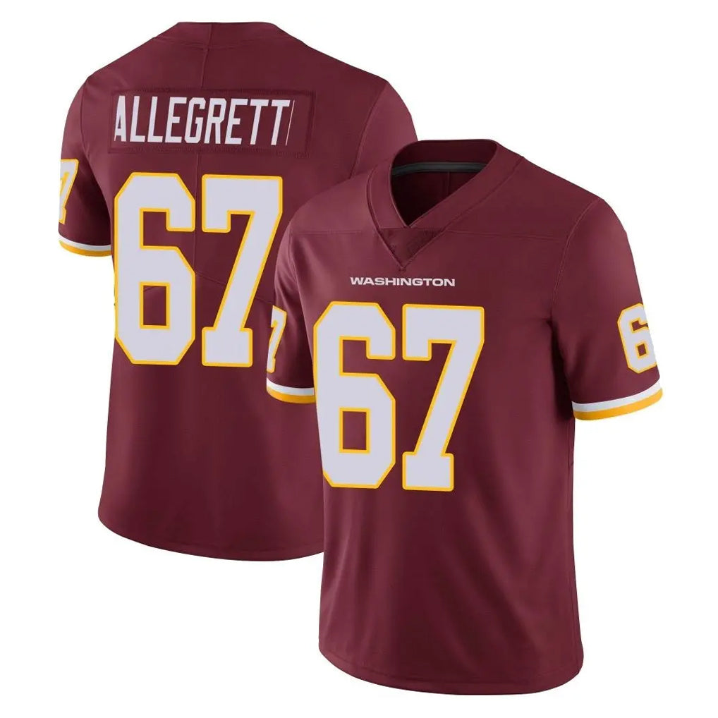 W.Commanders #67 Nick Allegretti Player Burgundy Limited Team Color Vapor Untouchable Home Game Ldoa Stitched Jerseys