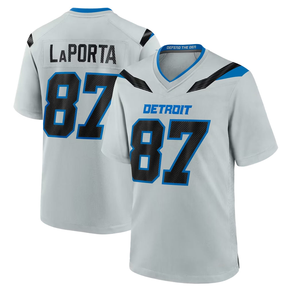 D.Lions #87 Sam LaPorta Silver 2026 Rivalries Collection Home Game Ldoa Stitched Jerseys