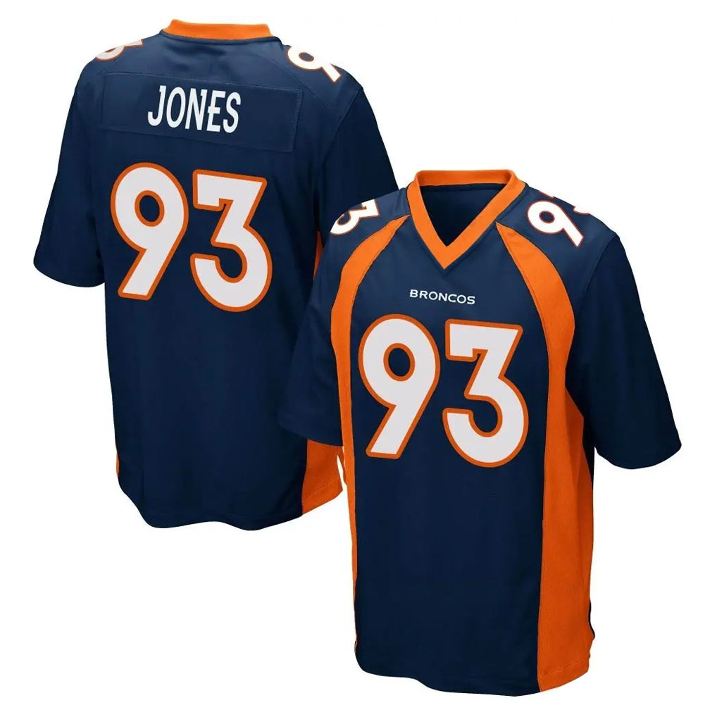 D.Broncos #93 D.J. Jones Player Navy Game Ldoa Stitched Jerseys