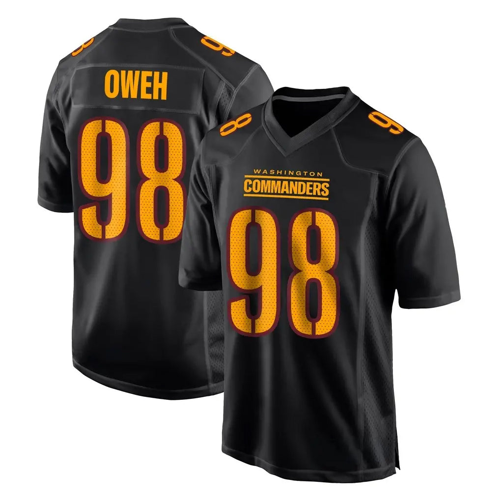 W.Commanders #98 Odafe Oweh Player Black Carbon Fashion Home Game Ldoa Stitched Jerseys