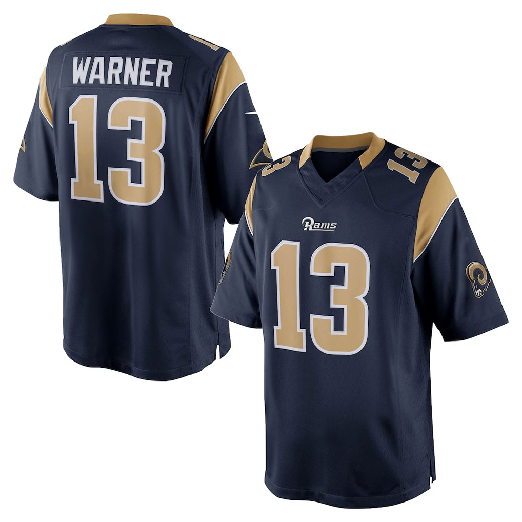 LA.Rams #13 Kurt Warner Player Navy Retired Limited Ldoa Stitched Jerseys