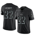 B.Ravens #22 Derrick Henry Player Black REFLECTIVE Limited Ldoa Stitched Jerseys