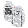 P.Eagles #35 Michael Carter II Player Arctic Camo Salute to Service Pullover Hoodies Limited Game Ldoa Stitched Jerseys