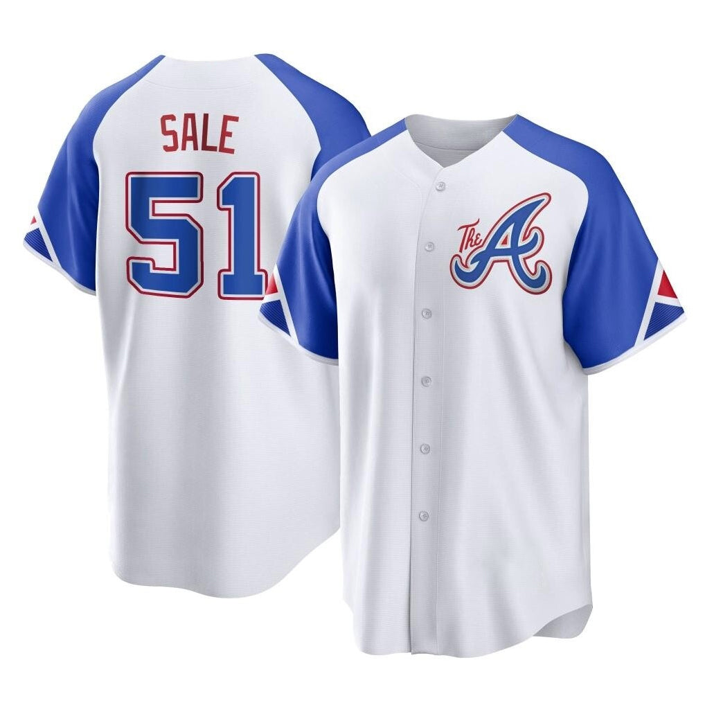 A.Braves #51 Chris Sale Player White City Connect Home Game Ldoa Stitched Jerseys