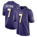B.Ravens #7 Rashod Bateman Player Purple Home Game Ldoa Stitched Jerseys