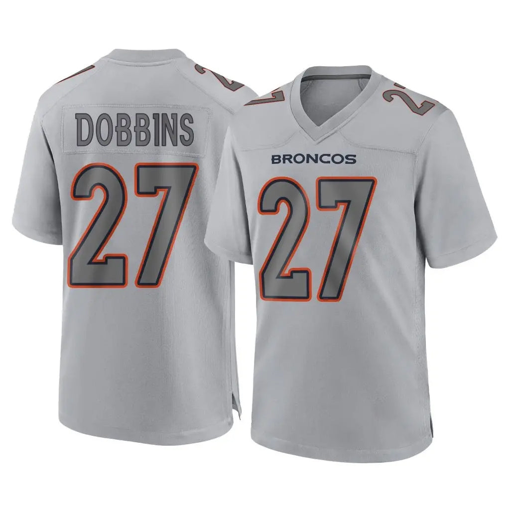 D.Broncos #27 J.K. Dobbins Player Gray Atmosphere Fashion Limited Game Ldoa Stitched Jerseys