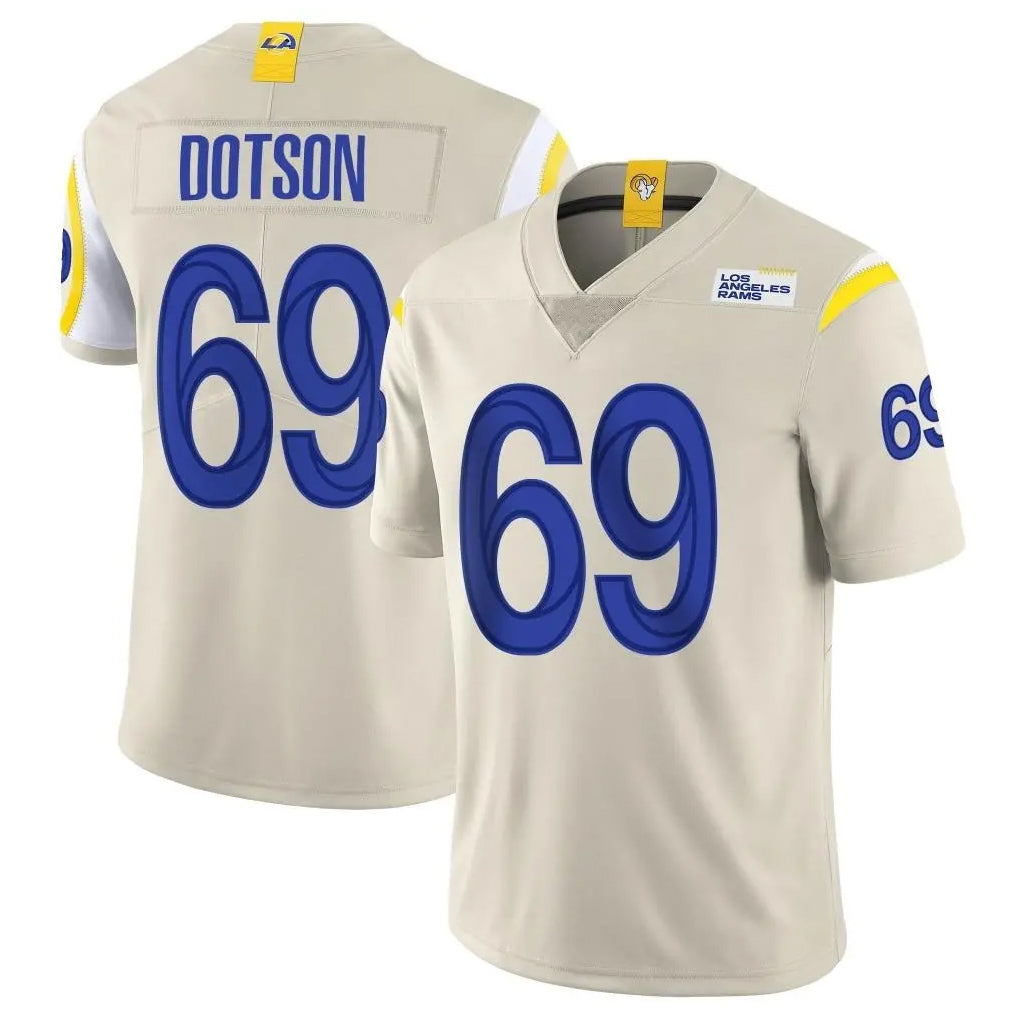 LA.Rams #69 Kevin Dotson Player Bone Limited Vapor Home Game Ldoa Stitched Jerseys