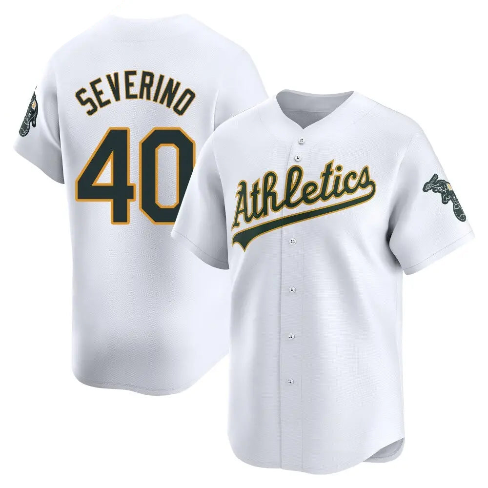 Athletics #40 Luis Severino Player White Limited Home Game Ldoa Stitched Jerseys