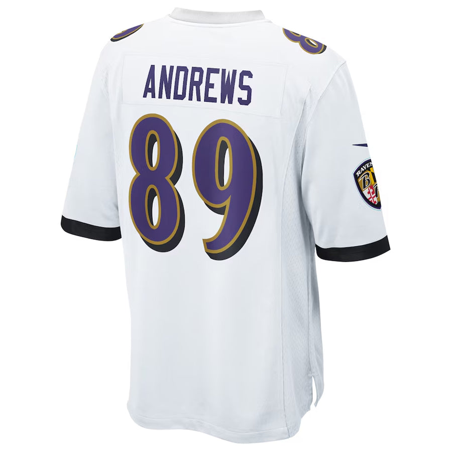 B.Ravens #89 Mark Andrews Player White Replica Game Ldoa Stitched Jerseys