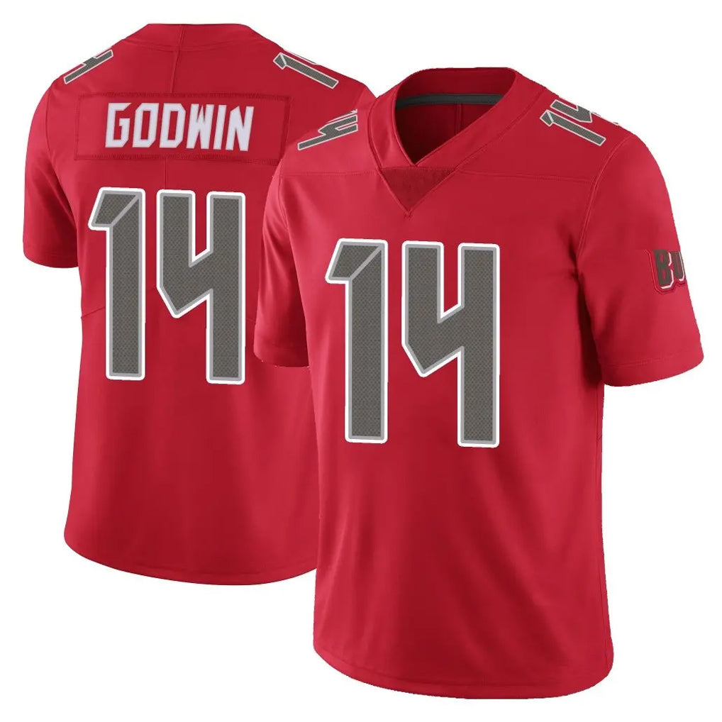 TB.Buccaneers #14 Chris Godwin Jr. Player Red Limited Color Rush Home Game Ldoa Stitched Jerseys