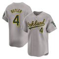 Athletics #4 Lawrence Butler Player Gray Road Limited Home Game Ldoa Stitched Jerseys