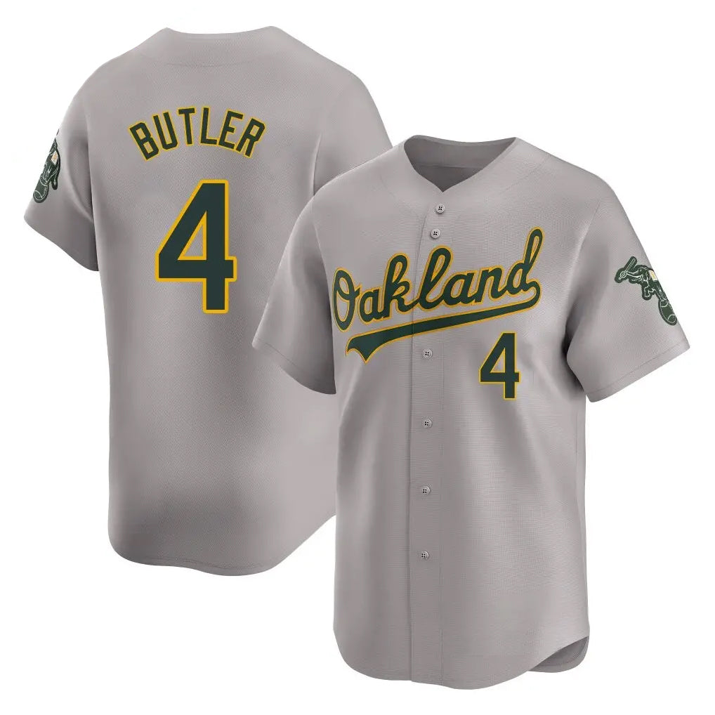 Athletics #4 Lawrence Butler Player Gray Road Limited Home Game Ldoa Stitched Jerseys