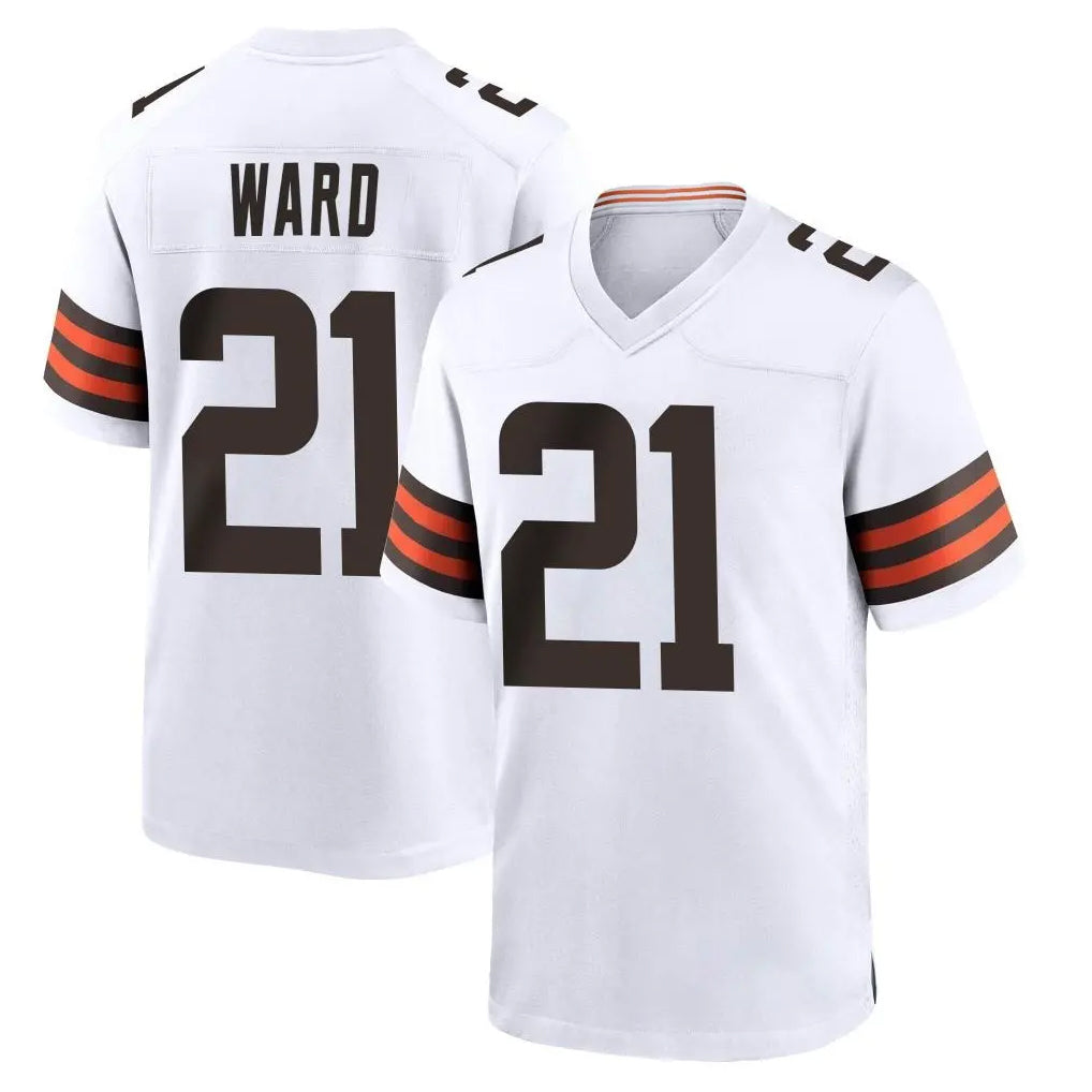 C.Browns #21 Denzel Ward Player White Home Game Ldoa Stitched Jerseys