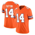 D.Broncos #14 Courtland Sutton Player Orange Limited Alternate Vapor F.U.S.E. Throwback Game Ldoa Stitched Jerseys
