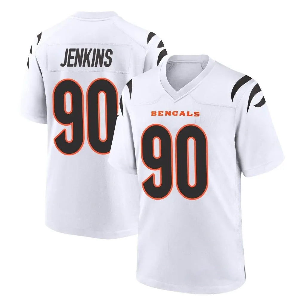 C.Bengals #90 Kris Jenkins Jr Player White Home Game Ldoa Stitched Jerseys