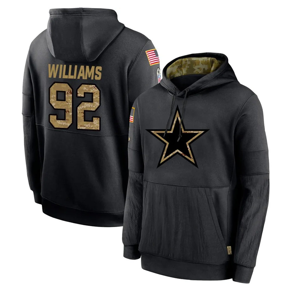 D.Cowboys #92 Quinnen Williams Player Black Salute to Service Pullover Hoodies Limited Ldoa Stitched Jerseys