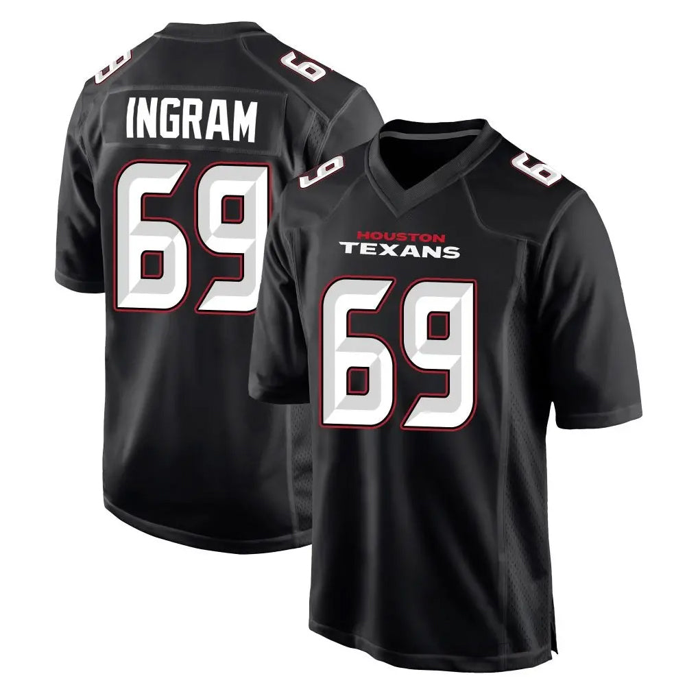 H.Texans #69 Ed Ingram Player Carbon Black Fashion Home Game Ldoa Stitched Jerseys