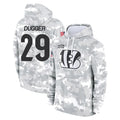 C.Bengals #29 Kyle Dugger Player Arctic Camo Salute to Service Pullover Hoodie Limited Ldoa Stitched Jerseys