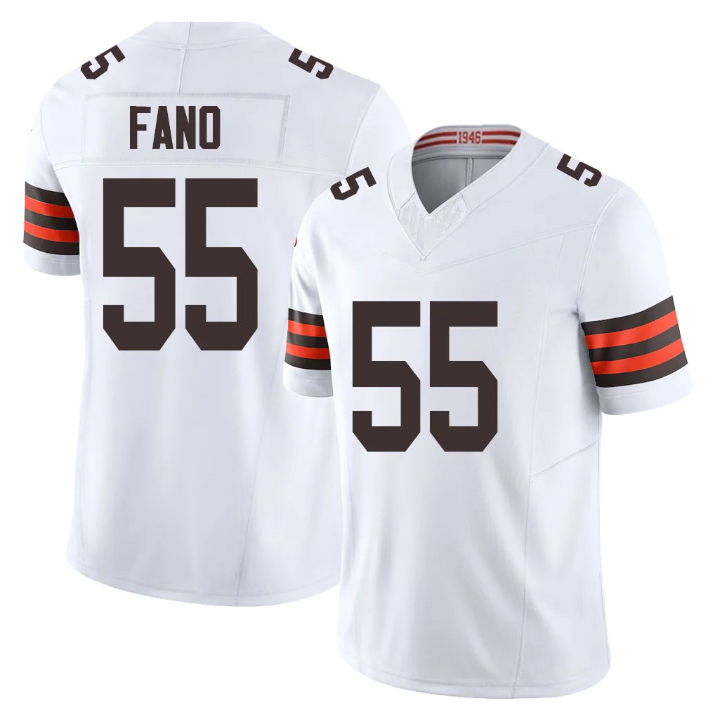 C.Browns #55 Spencer Fano Player White Vapor F.U.S.E. Limited Home Game Ldoa Stitched Jerseys