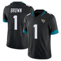 J.Jaguars #1 Montaric Brown Player Black Vapor F.U.S.E. Limited Home Game Ldoa Stitched Jerseys