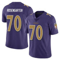 B.Ravens #70 Roger Rosengarten Player Purple Color Rush Vapor Untouchable Limited Home Game Ldoa Stitched Jerseys