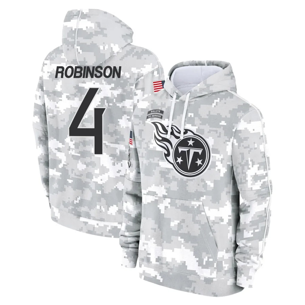 T.Titans #4 Wan'Dale Robinson Player Camo Arctic Salute to Service Pullover Hoodies Home Game Ldoa Stitched Jerseys