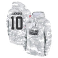 C.Browns #10 Quinshon Judkins Player Arctic Camo Salute to Service Hoodies Limited Game Ldoa Stitched Jerseys