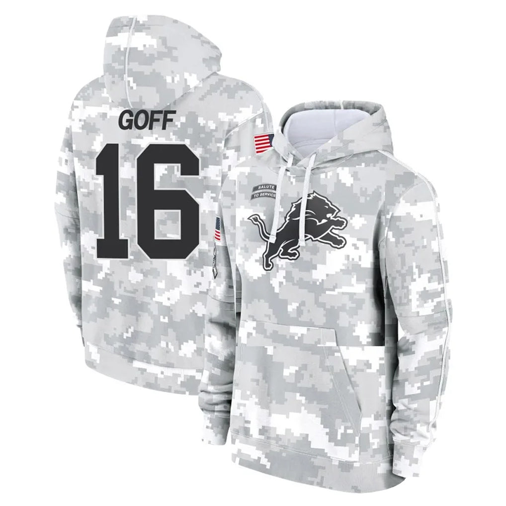 D.Lions #16 Jared Goff Player Arctic Camo Salute to Service Hoodies Limited Game Ldoa Stitched Jerseys