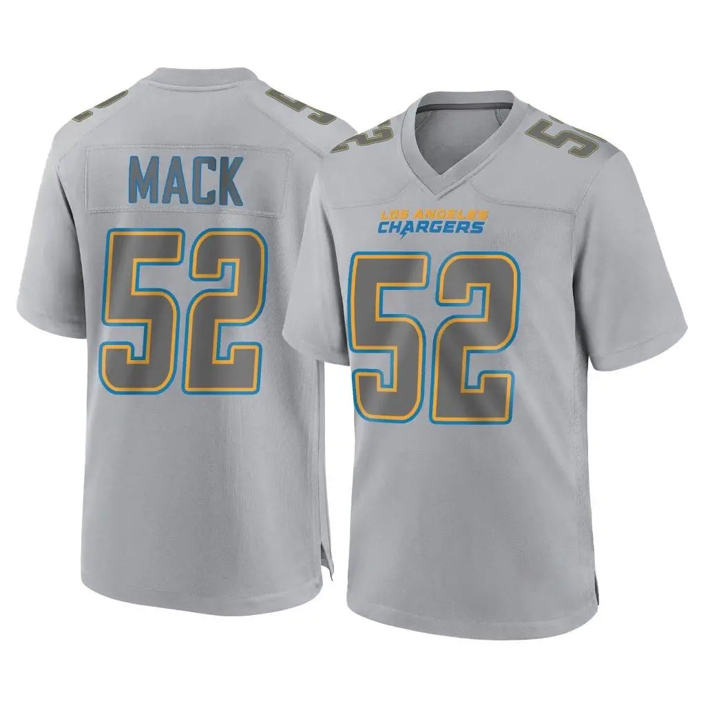 LA.Chargers #52 Khalil Mack Player Gray Atmosphere Fashion Home Game Ldoa Stitched Jerseys