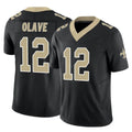 NO.Saints #12 Chris Olave Player Black Limited Vapor F.U.S.E. Home Game Ldoa Stitched Jerseys