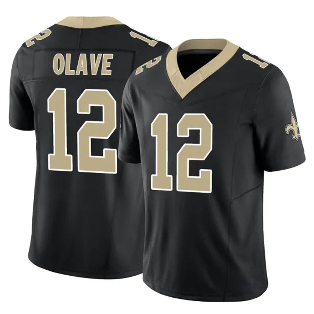 NO.Saints #12 Chris Olave Player Black Limited Vapor F.U.S.E. Home Game Ldoa Stitched Jerseys