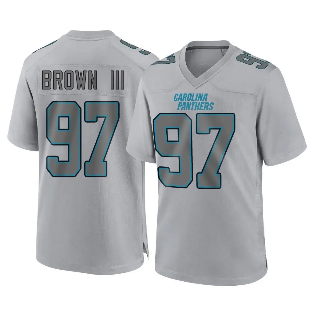 C.Panthers #97 Bobby Brown III Player Gray Atmosphere Fashion Game Ldoa Stitched Jerseys