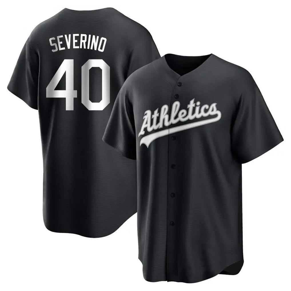 Athletics #40 Luis Severino Player Black Fashion Home Game Ldoa Stitched Jerseys