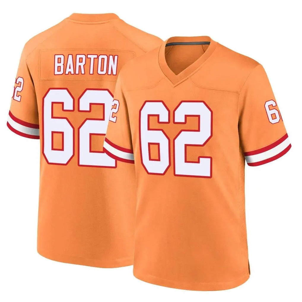 TB.Buccaneers #62 Graham Barton Player Orange Throwback Home Game Ldoa Stitched Jerseys