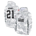C.Browns #21 Denzel Ward Player Arctic Camo Salute to Service Hoodies Limited Game Ldoa Stitched Jerseys