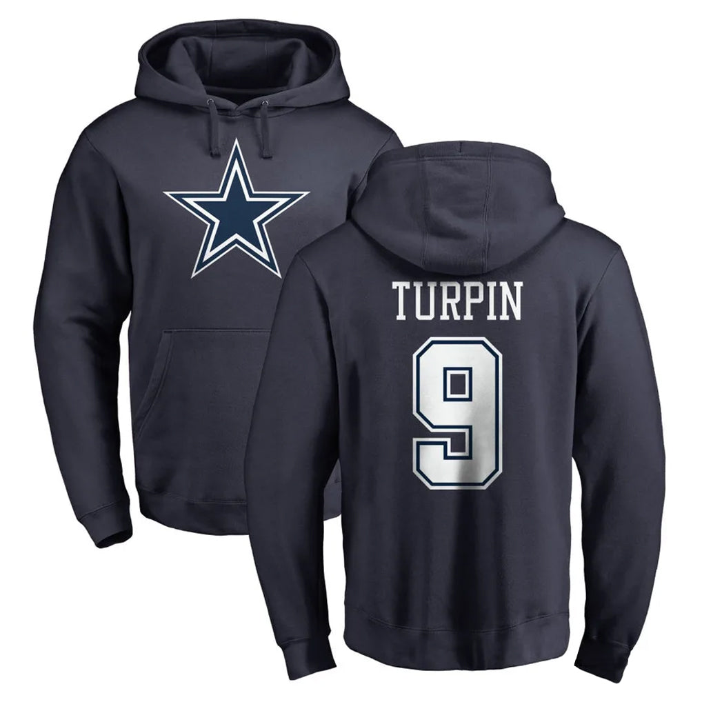 D.Cowboys #9 KaVontae Turpin Player Navy Pullover Hoodies Limited Ldoa Stitched Jerseys