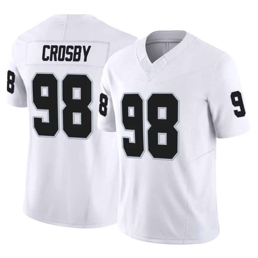 LV.Raiders #98 Maxx Crosby Player White Limited Vapor F.U.S.E. Home Game Ldoa Stitched Jerseys