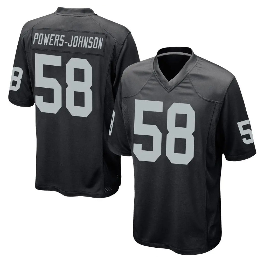 LV.Raiders #58 Jackson Powers-Johnson Player Black Home Game Ldoa Stitched Jerseys