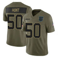 C.Panthers #50 Robert Hunt Player Olive 2025 Salute to Service Limited Game Ldoa Stitched Jerseys