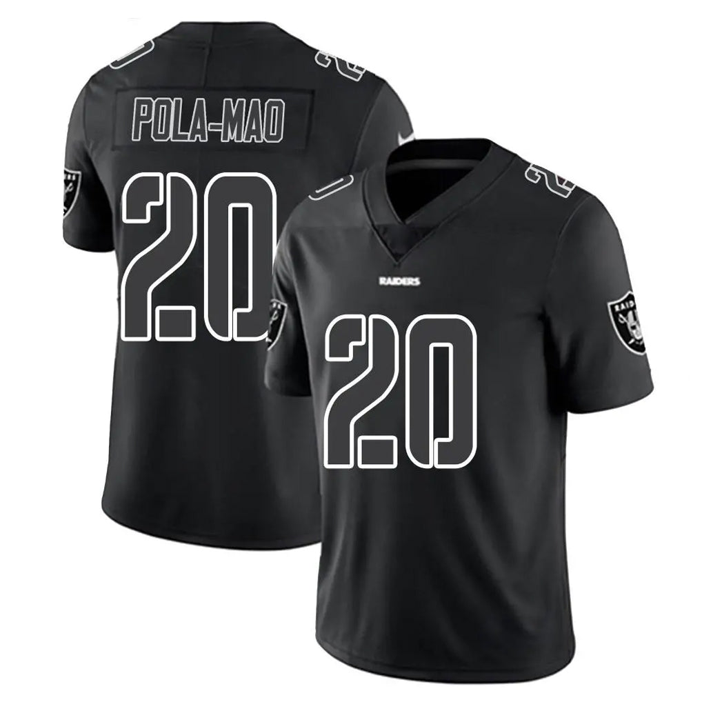 LV.Raiders #20 Isaiah Pola-Mao Player Black Limited Black Impact Home Game Ldoa Stitched Jerseys