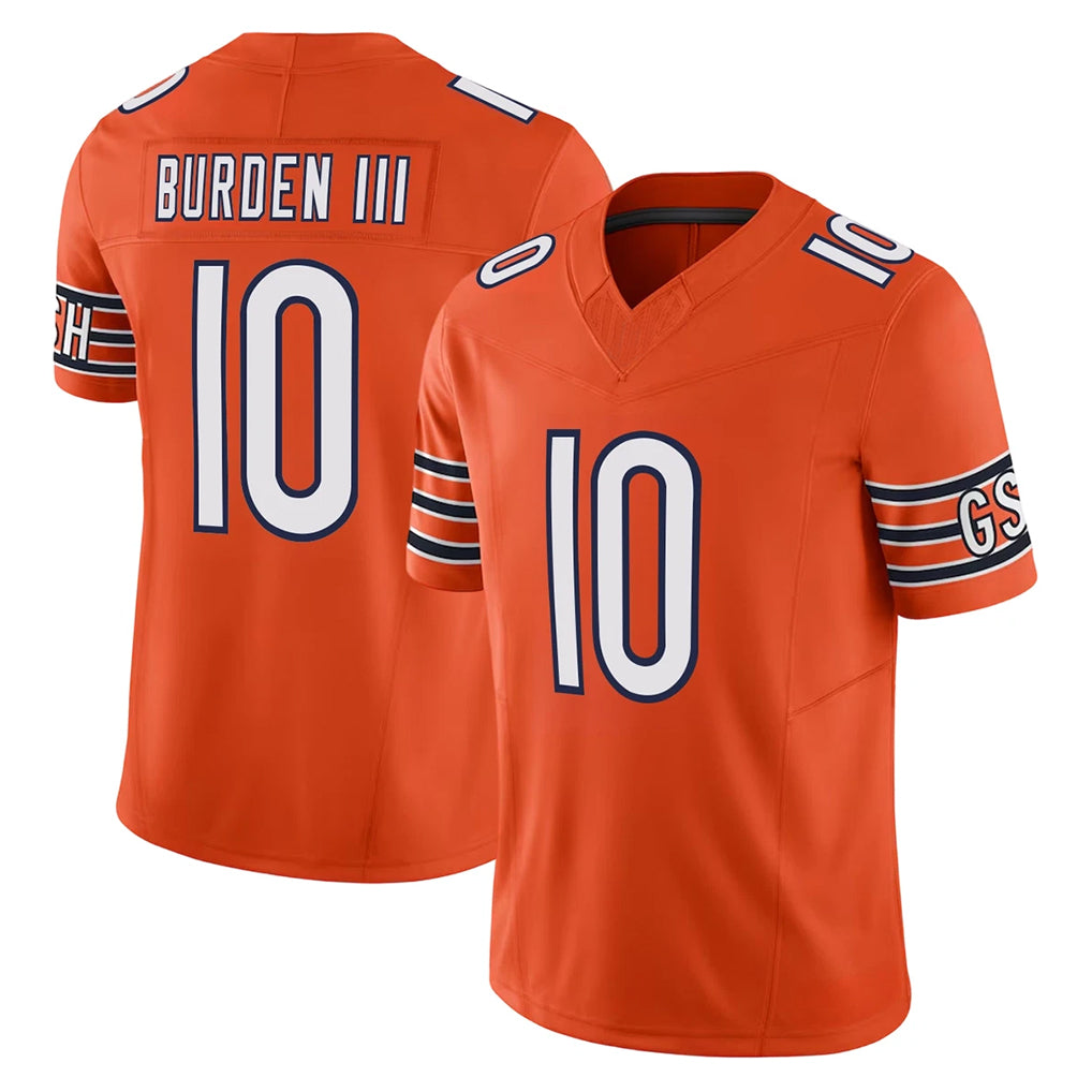 C.Bears #10 Luther Burden III Player Orange Vapor F.U.S.E. Limited Home Game Ldoa Stitched Jerseys