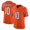 C.Bears #10 Luther Burden III Player Orange Vapor F.U.S.E. Limited Home Game Ldoa Stitched Jerseys
