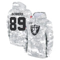 LV.Raiders #89 Brock Bowers Player Arctic Camo Salute to Service Hoodies Limited Game Ldoa Stitched Jerseys