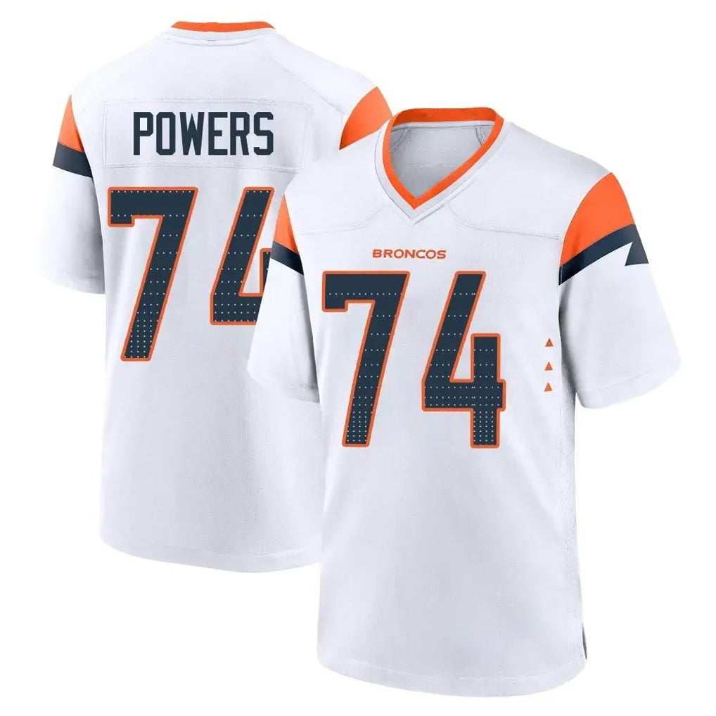 D.Broncos #74 Ben Powers Player White Home Game Ldoa Stitched Jerseys
