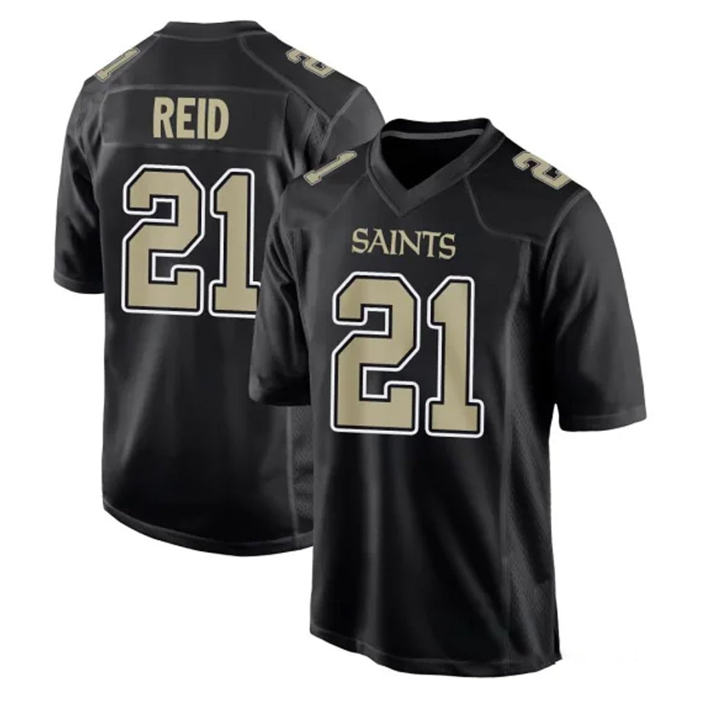 NO.Saints #21 Justin Reid Player Black Carbon Fashion Home Game Ldoa Stitched Jerseys