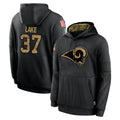 LA.Rams #37 Quentin Lake Player Black Salute to Service Hoodies Limited Game Ldoa Stitched Jerseys