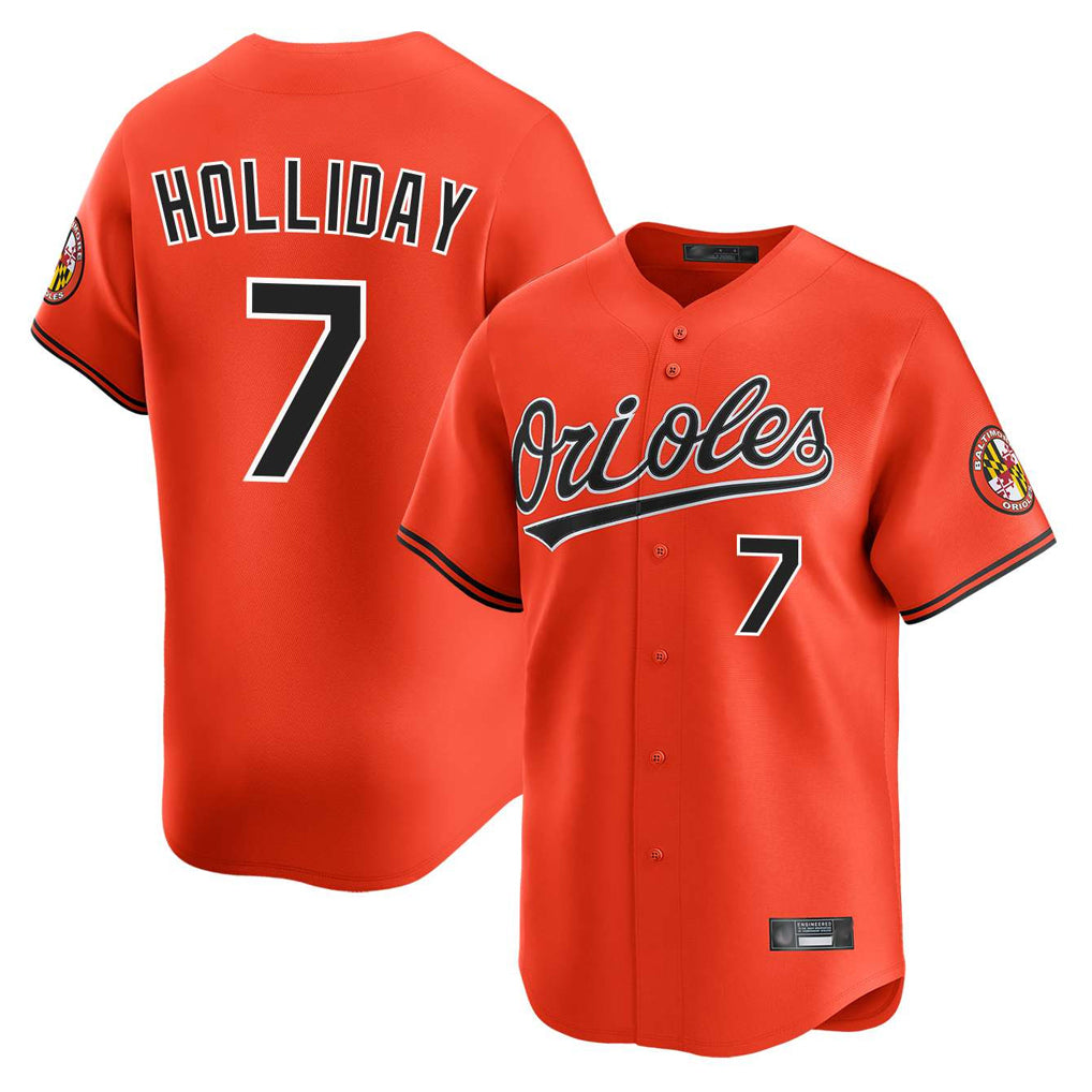B.Orioles #7 Jackson Holliday Player Orange Limited Home Game Ldoa Stitched Jerseys