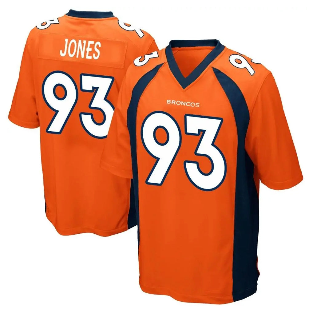 D.Broncos #93 D.J. Jones Player Orange Color Home Game Ldoa Stitched Jerseys