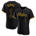 A.Braves #1 Ozzie Albies Player Black Snake Skin City Limited Elite Home Game Ldoa Stitched Jerseys