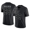 B.Bills #96 Deone Walker Player Black RFLCTV Limited Xdoa Stitched Jerseys